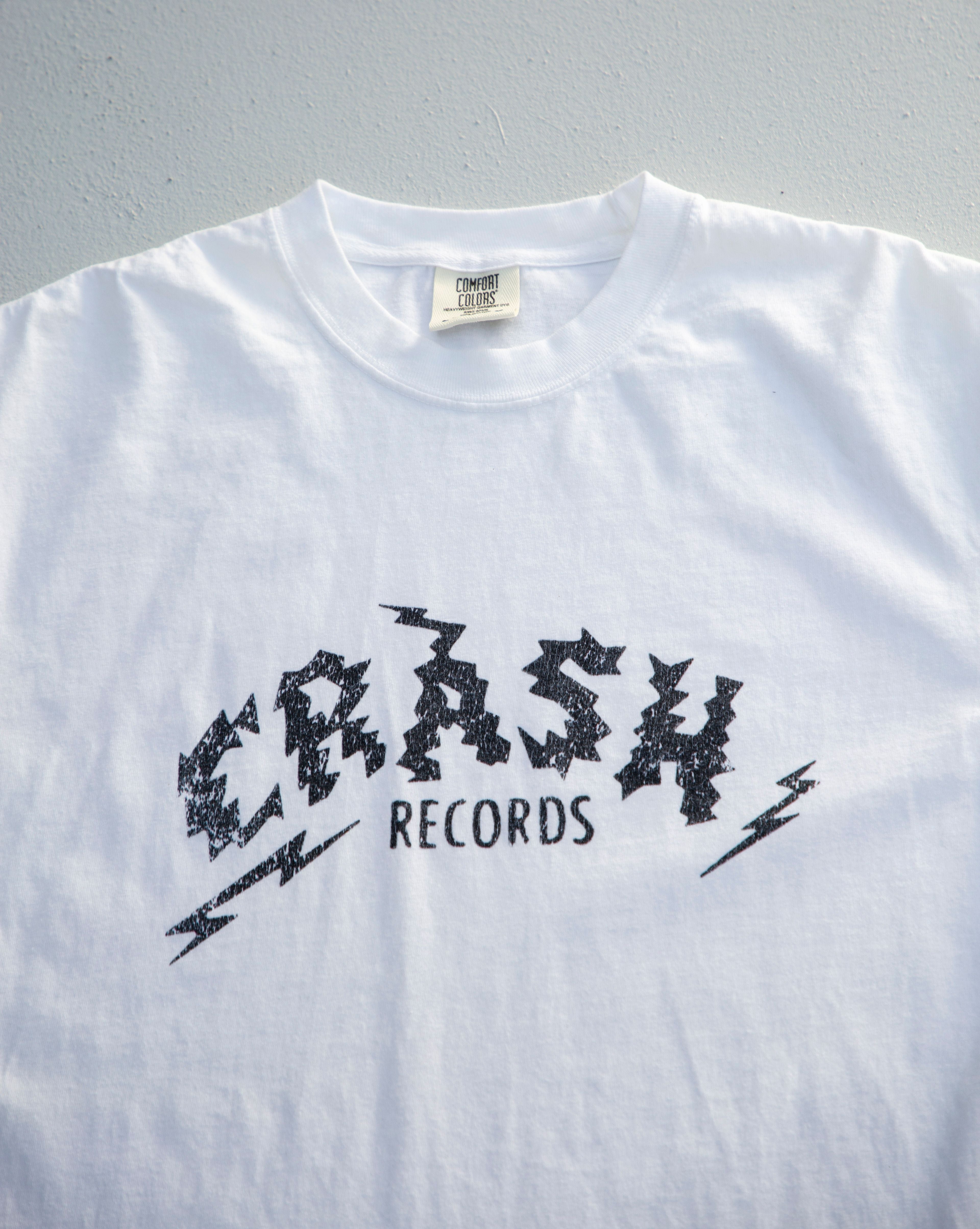 Crash Records Distressed Unisex garment-dyed heavyweight t-shirt