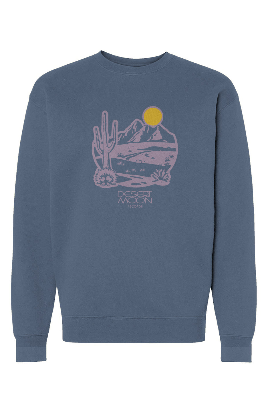 Desert Moon Pink Drawing | Heavyweight Crewneck Sweatshirt | Sleeve Print