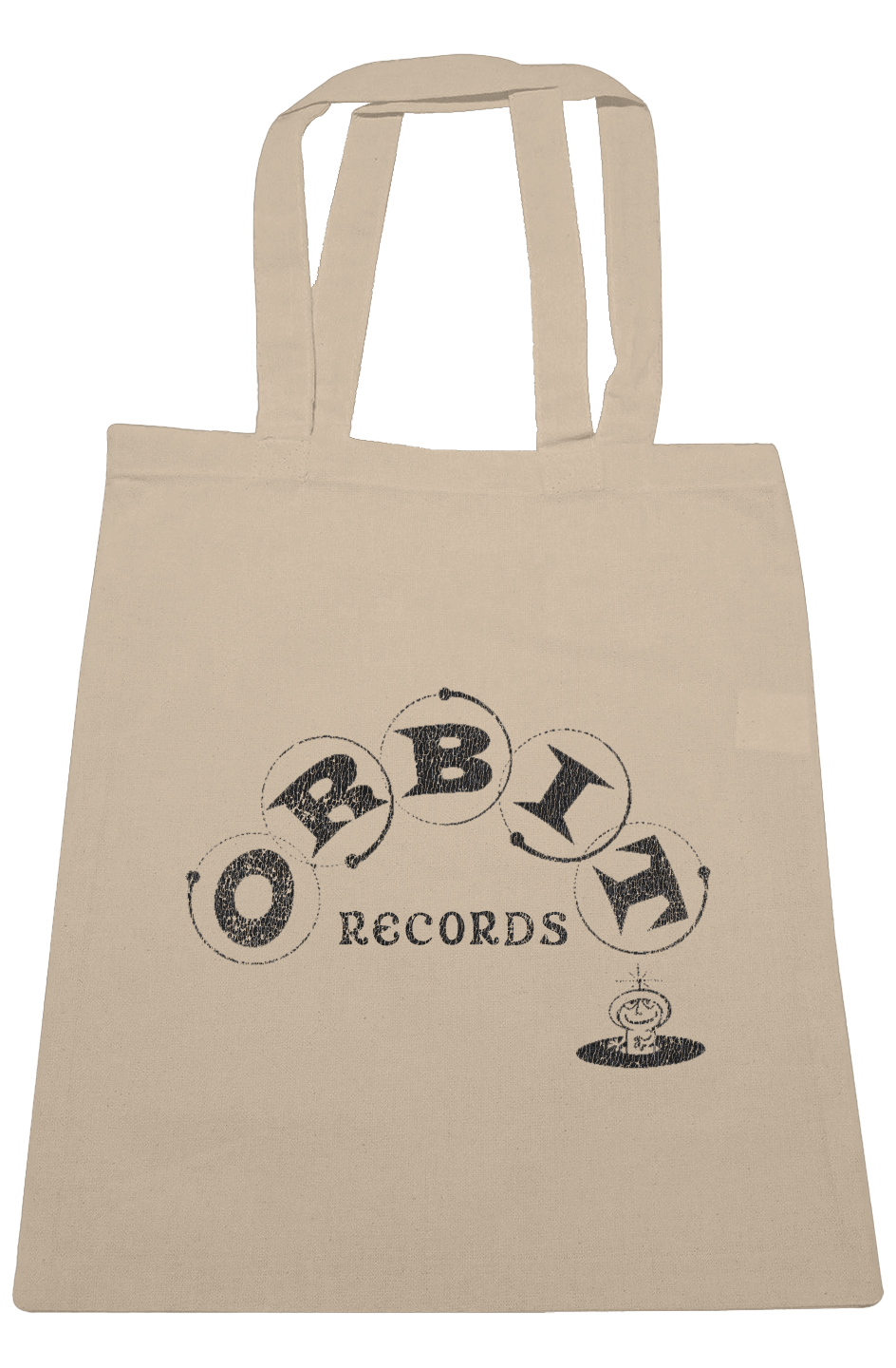 Orbit Records Distressed Large Canvas Tote
