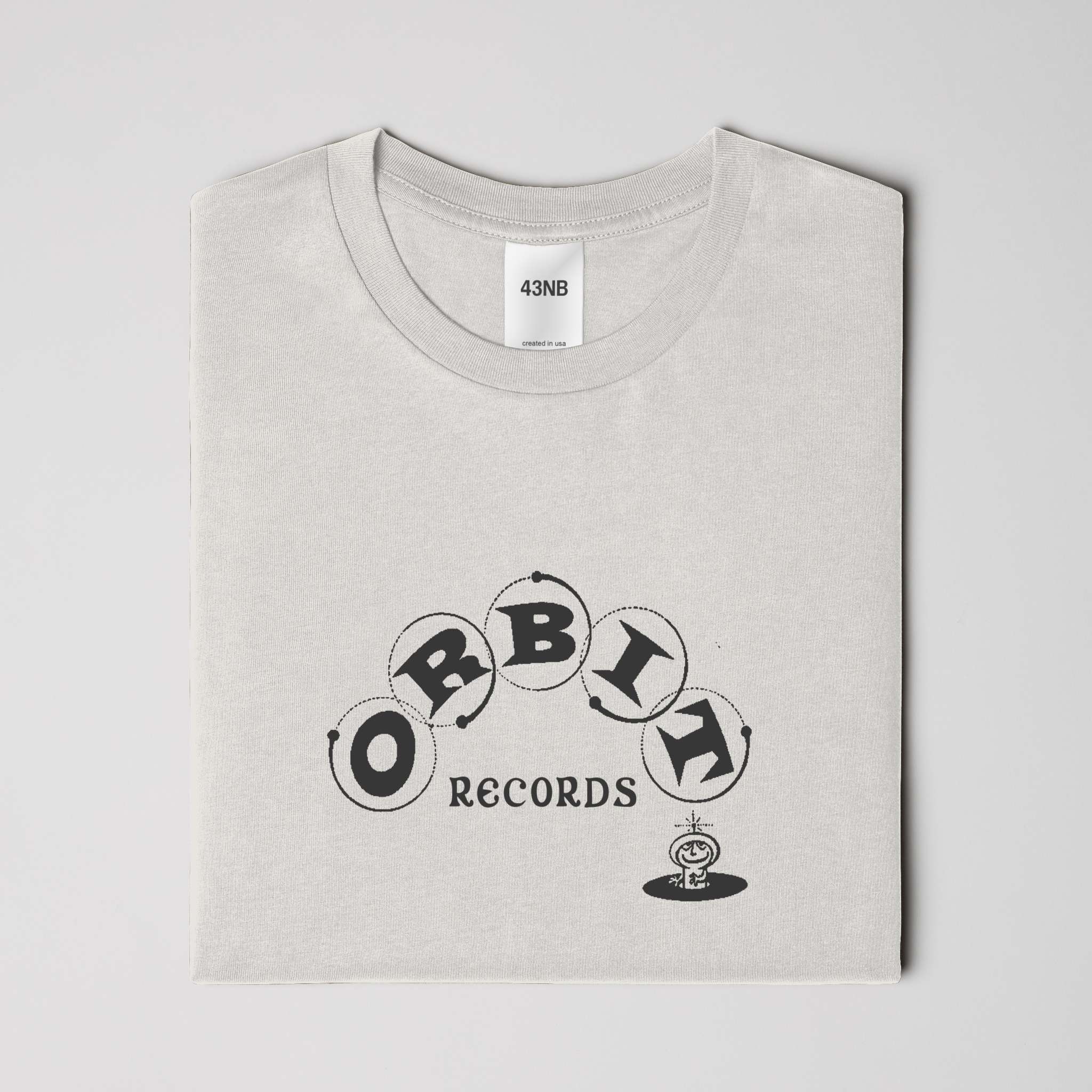 Orbit Records XL Embroidered Vintage Distressed Luxury HEAVY FADED TEE