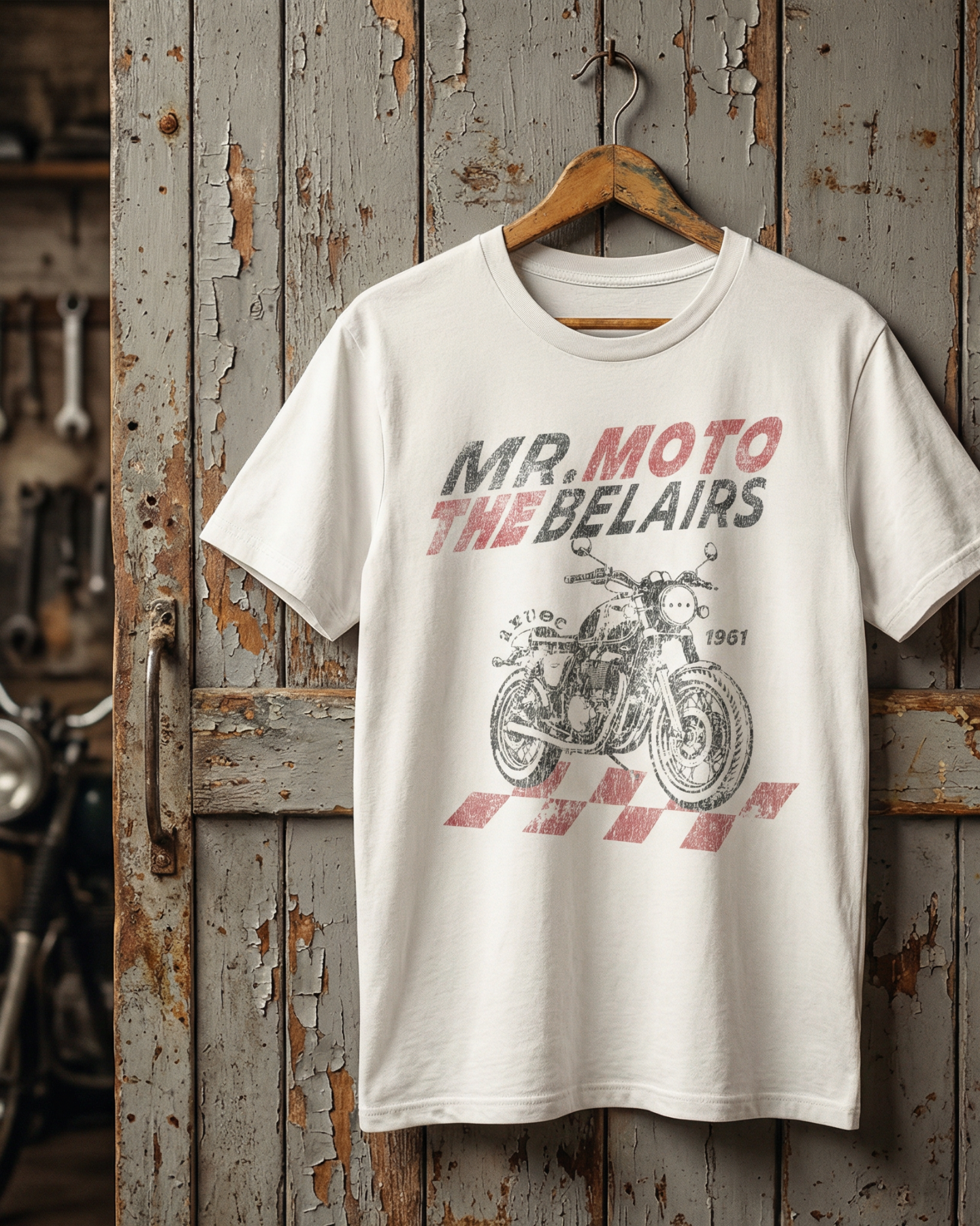 Mr. Moto - The Belairs distressed organic ribbed neck t-shirt