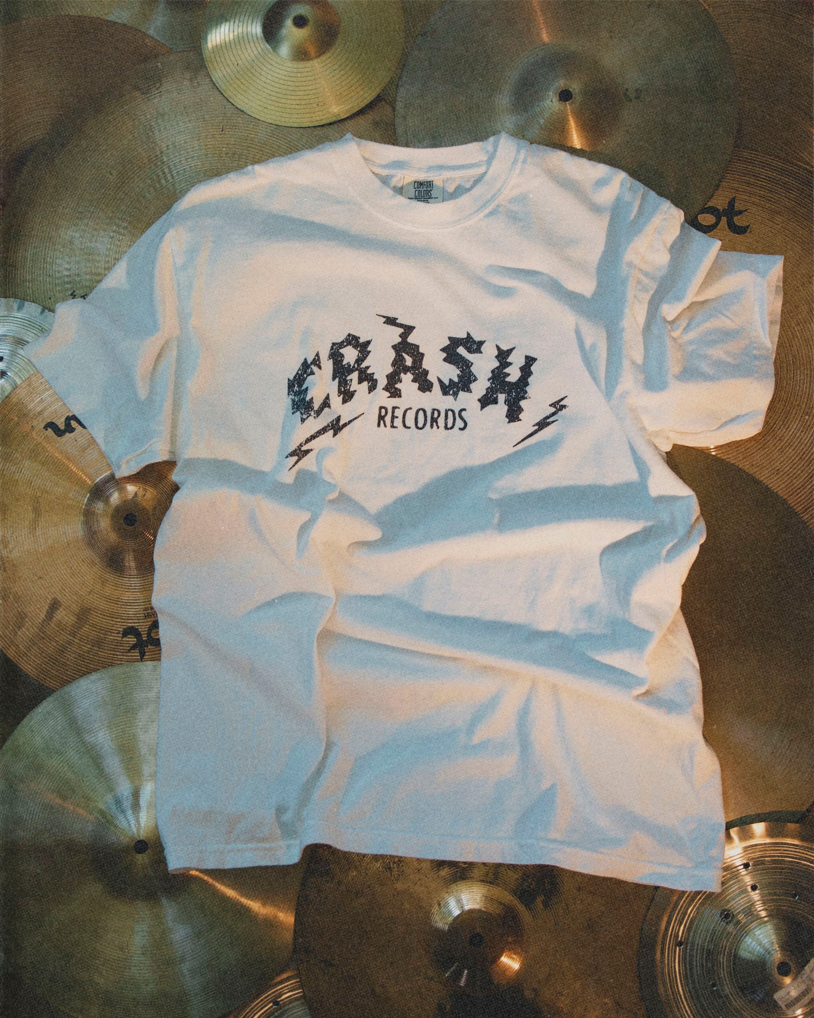 Crash Records Distressed Unisex garment-dyed heavyweight t-shirt