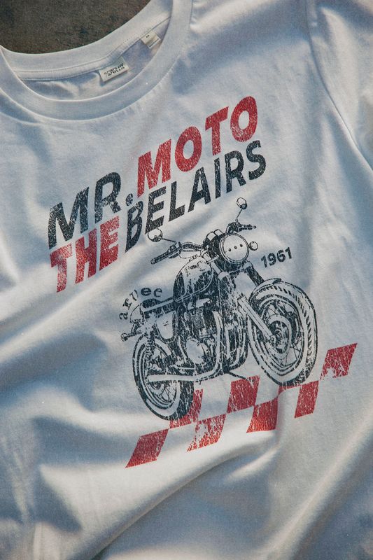 Mr. Moto - The Belairs Women’s distressed organic ribbed neck t-shirt