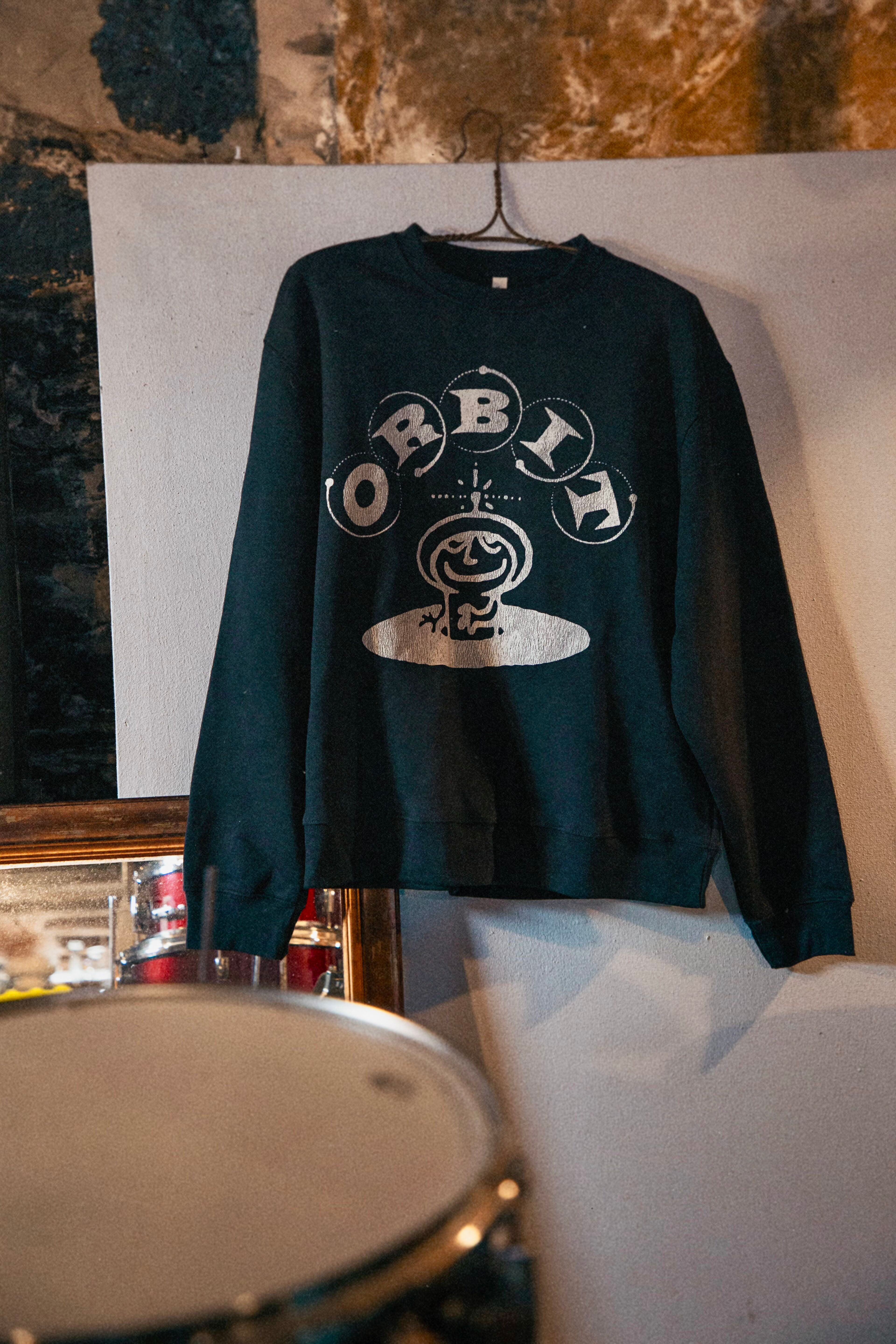 Orbit Records BIG LOGO Vintage Distressed Oversized heavyweight sweatshirt