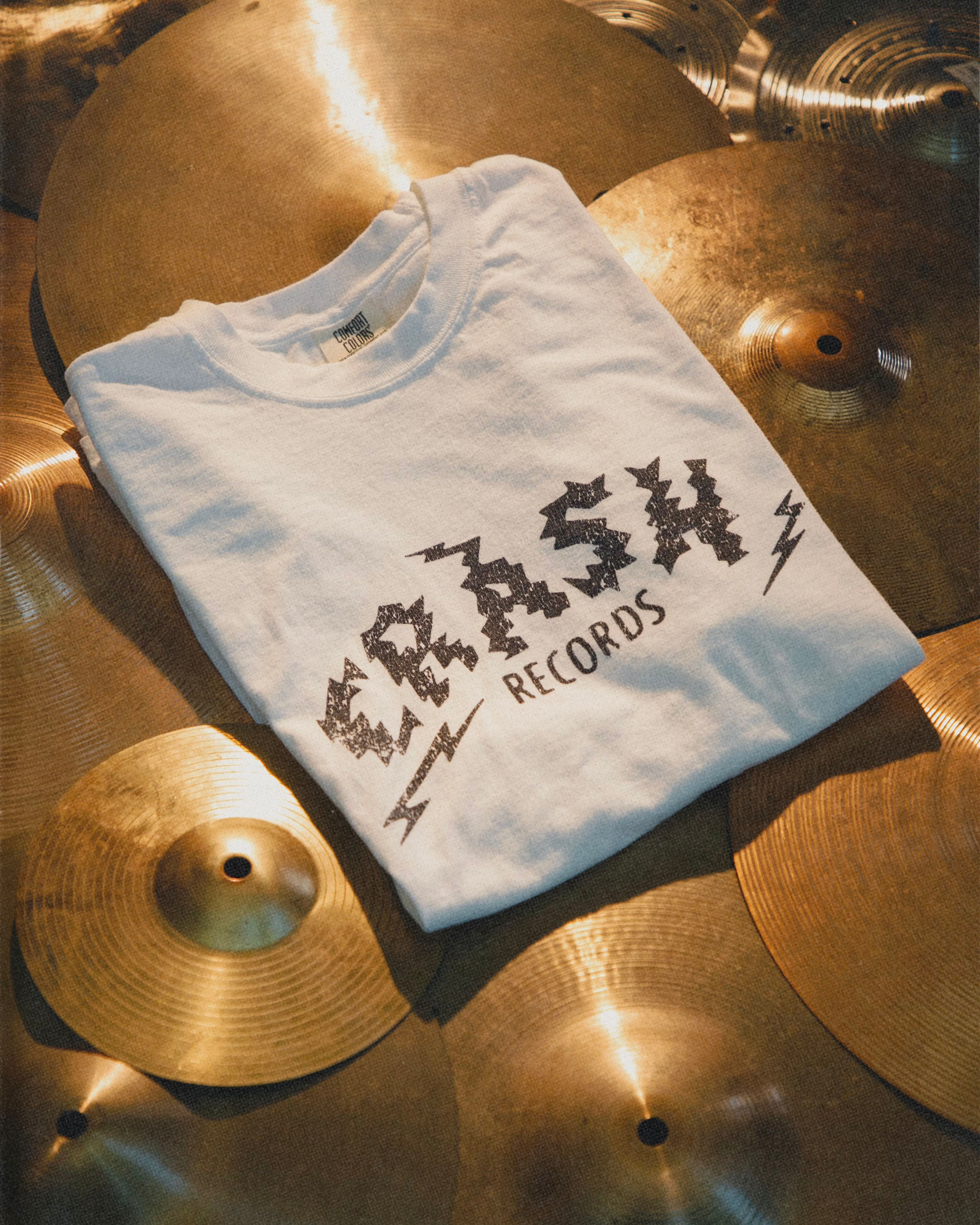 Crash Records Distressed Unisex garment-dyed heavyweight t-shirt