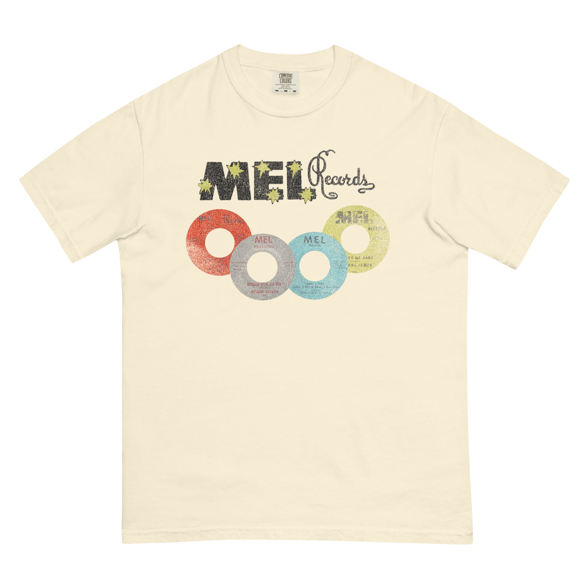 MEL Records 45's Series Distressed Unisex garment-dyed heavyweight t-shirt