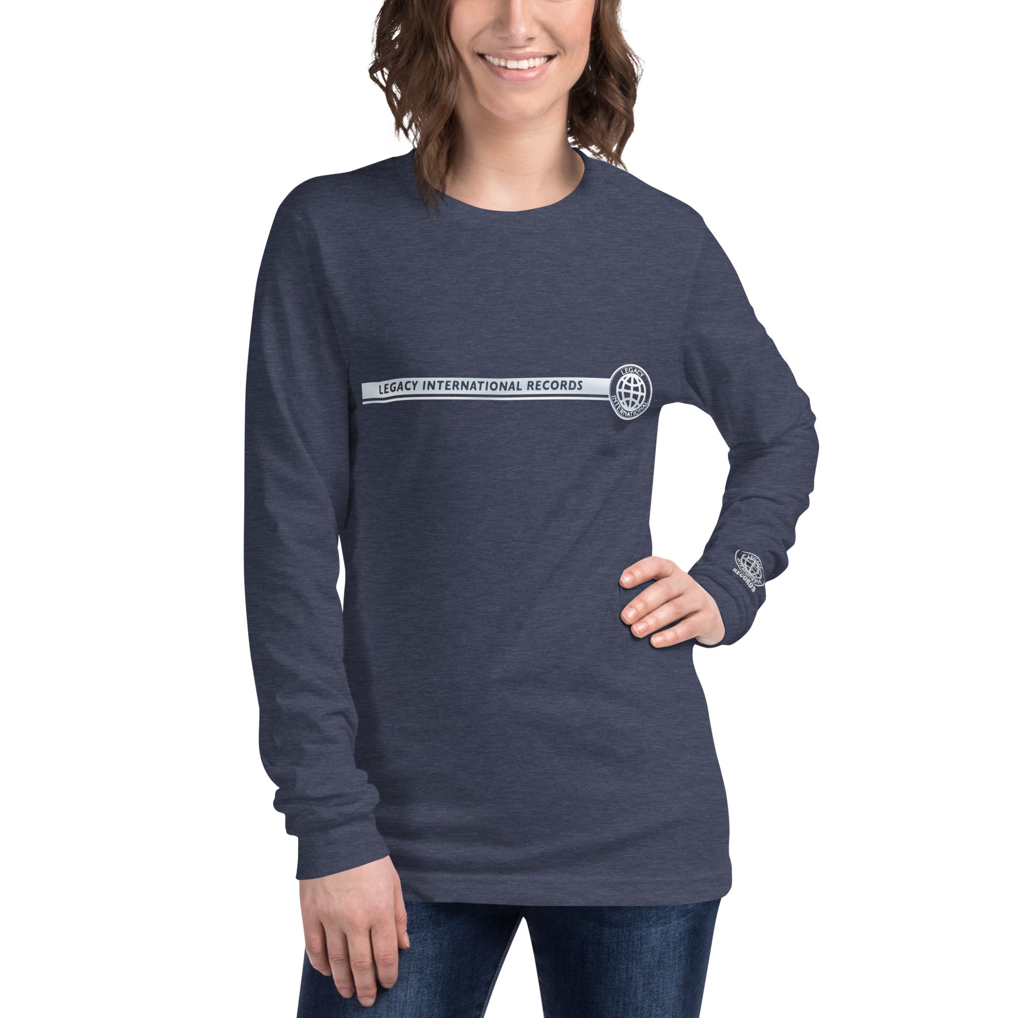 Legacy International Stripe Logo - Embroidered Sleeve - Long Sleeve Tee