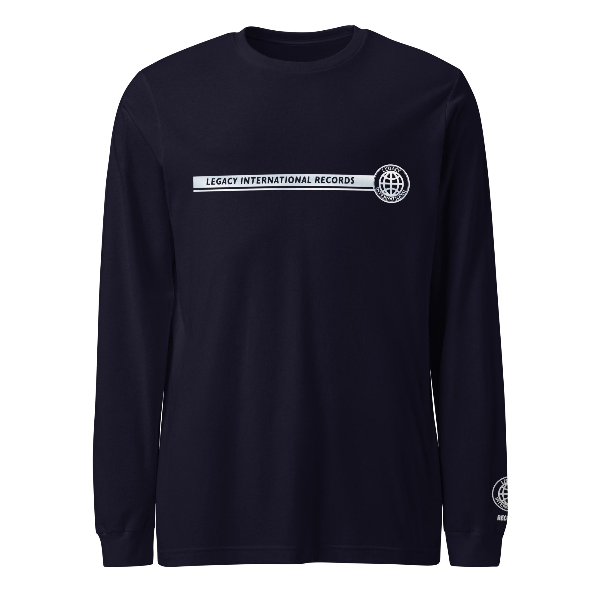 Legacy International Stripe Logo - Embroidered Sleeve - Long Sleeve Tee