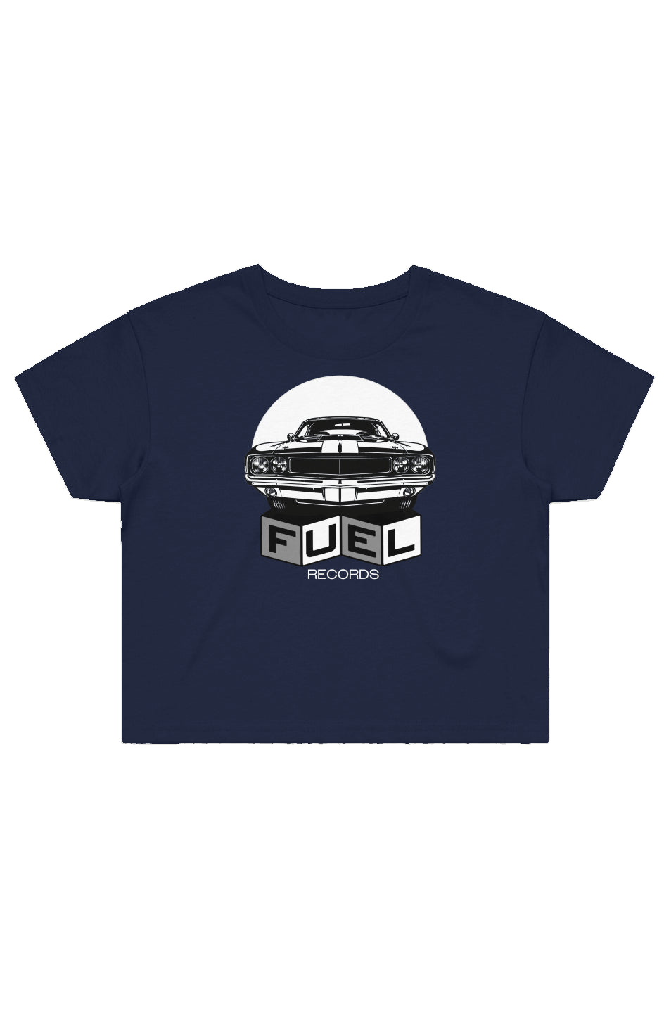 Fuel Records | Women's Street Crop Tee | BW Print