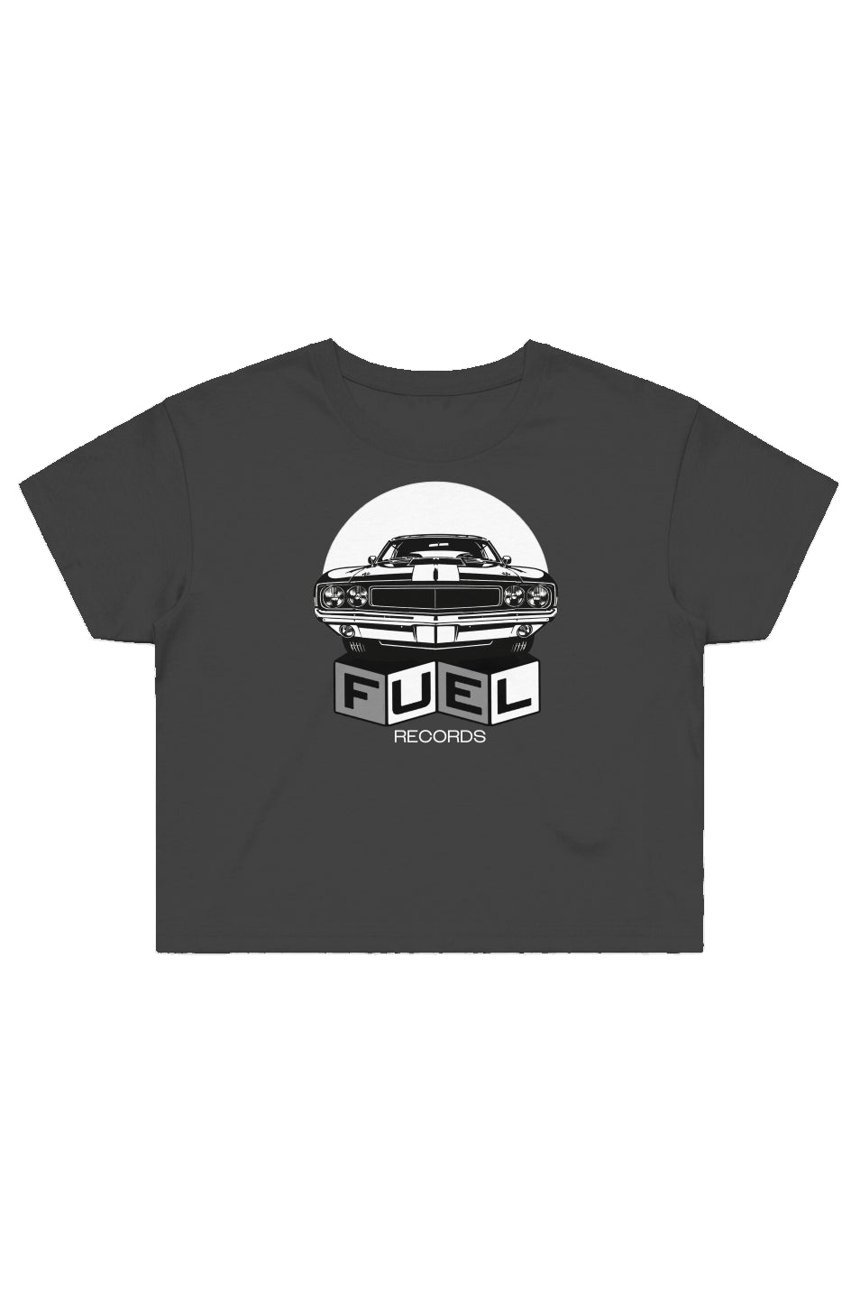 Fuel Records | Women's Street Crop Tee | BW Print
