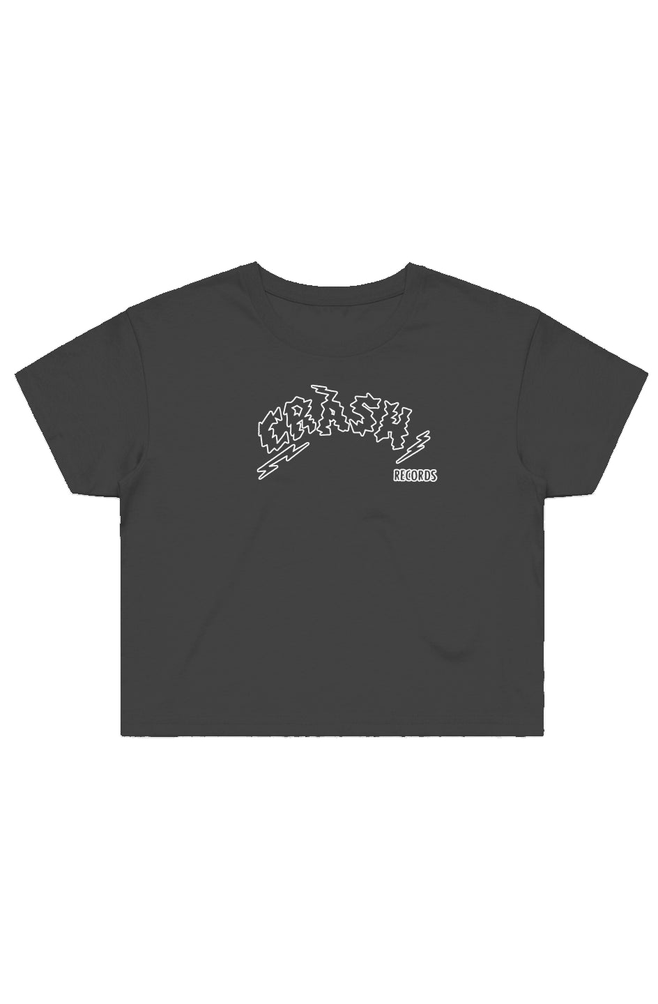 Crash Records | Women's Street Crop Tee | White Print