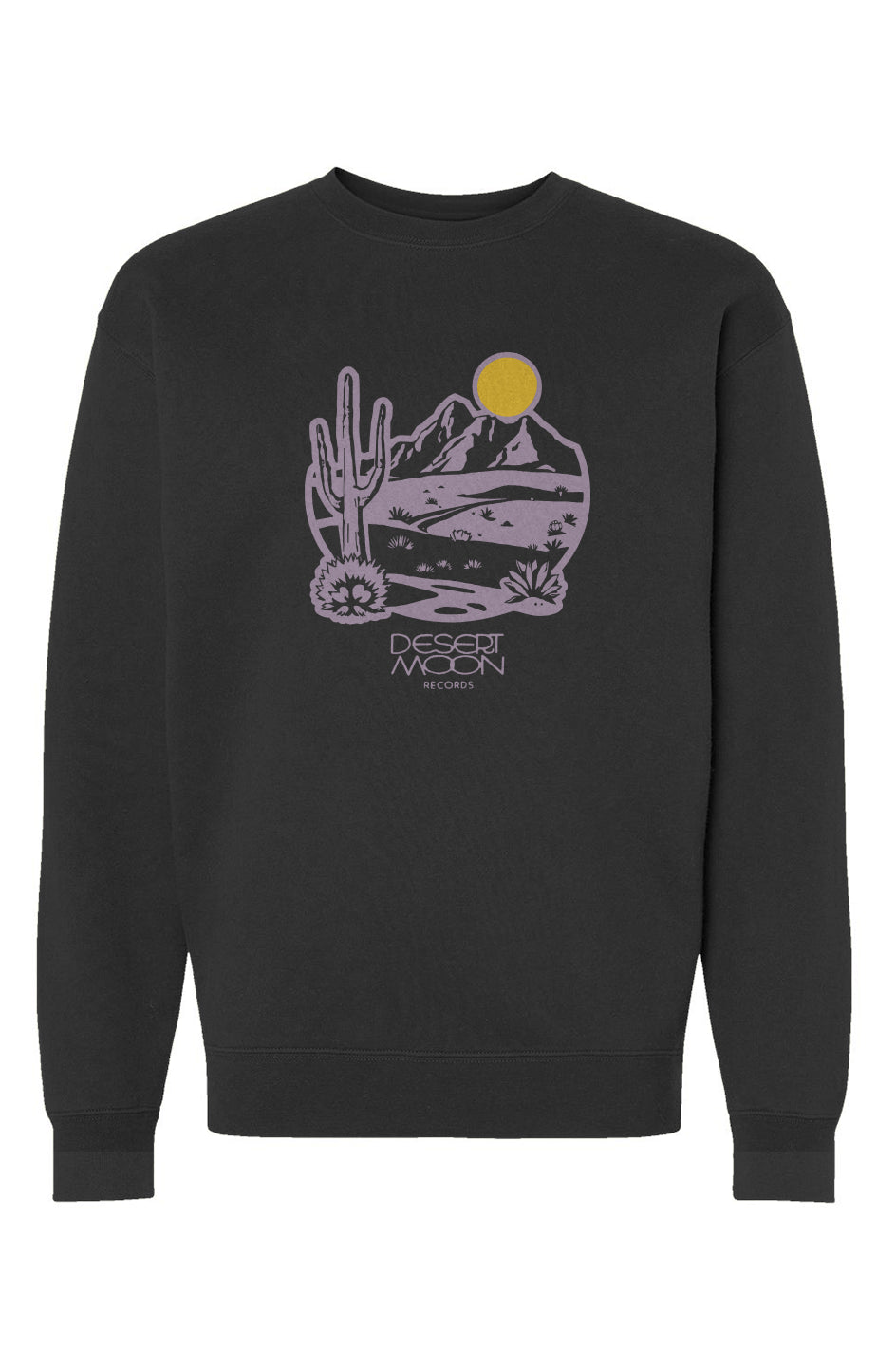 Desert Moon Pink Drawing | Heavyweight Crewneck Sweatshirt | Sleeve Print