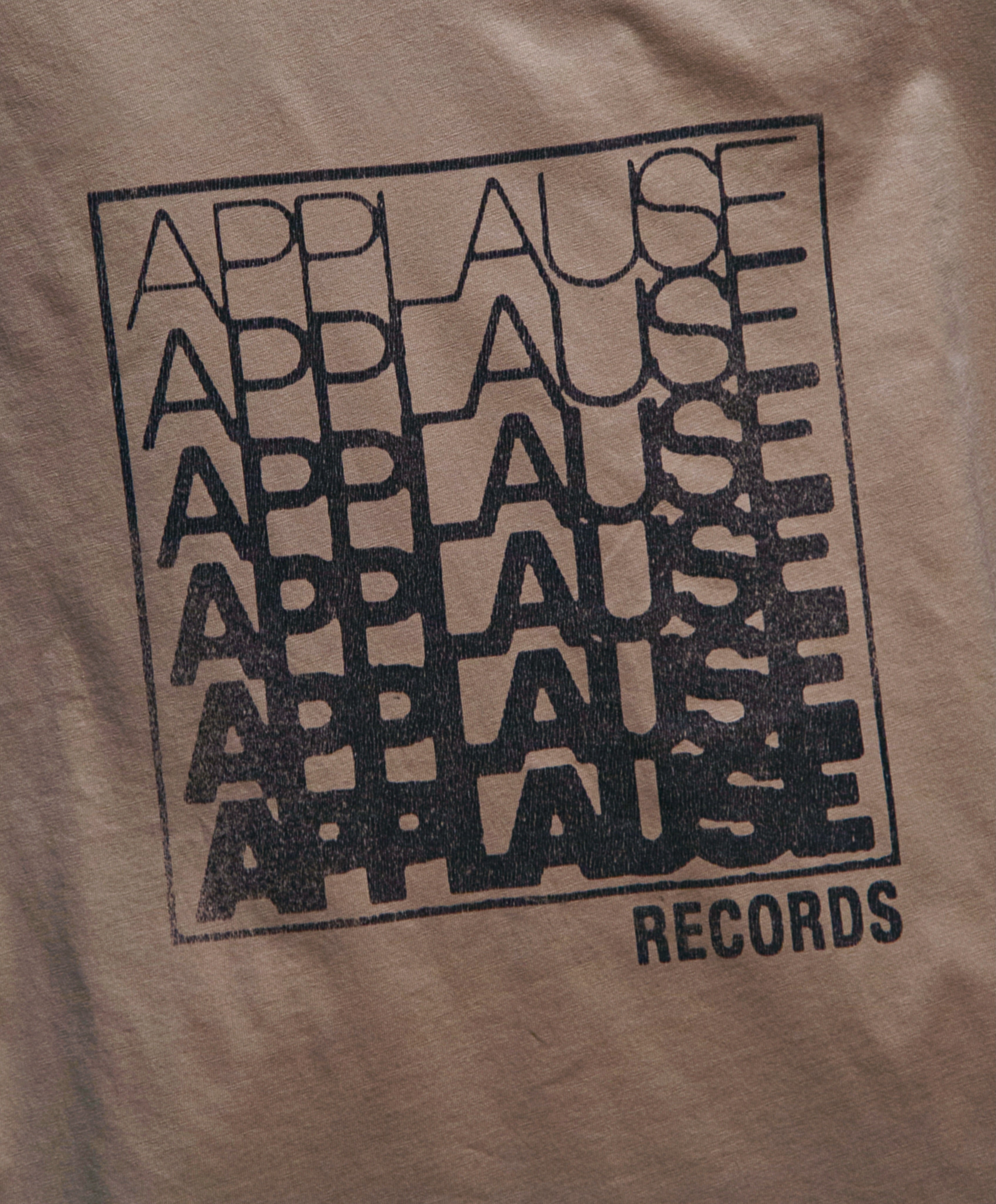 Applause Records Vintage Distressed organic ribbed neck t-shirt