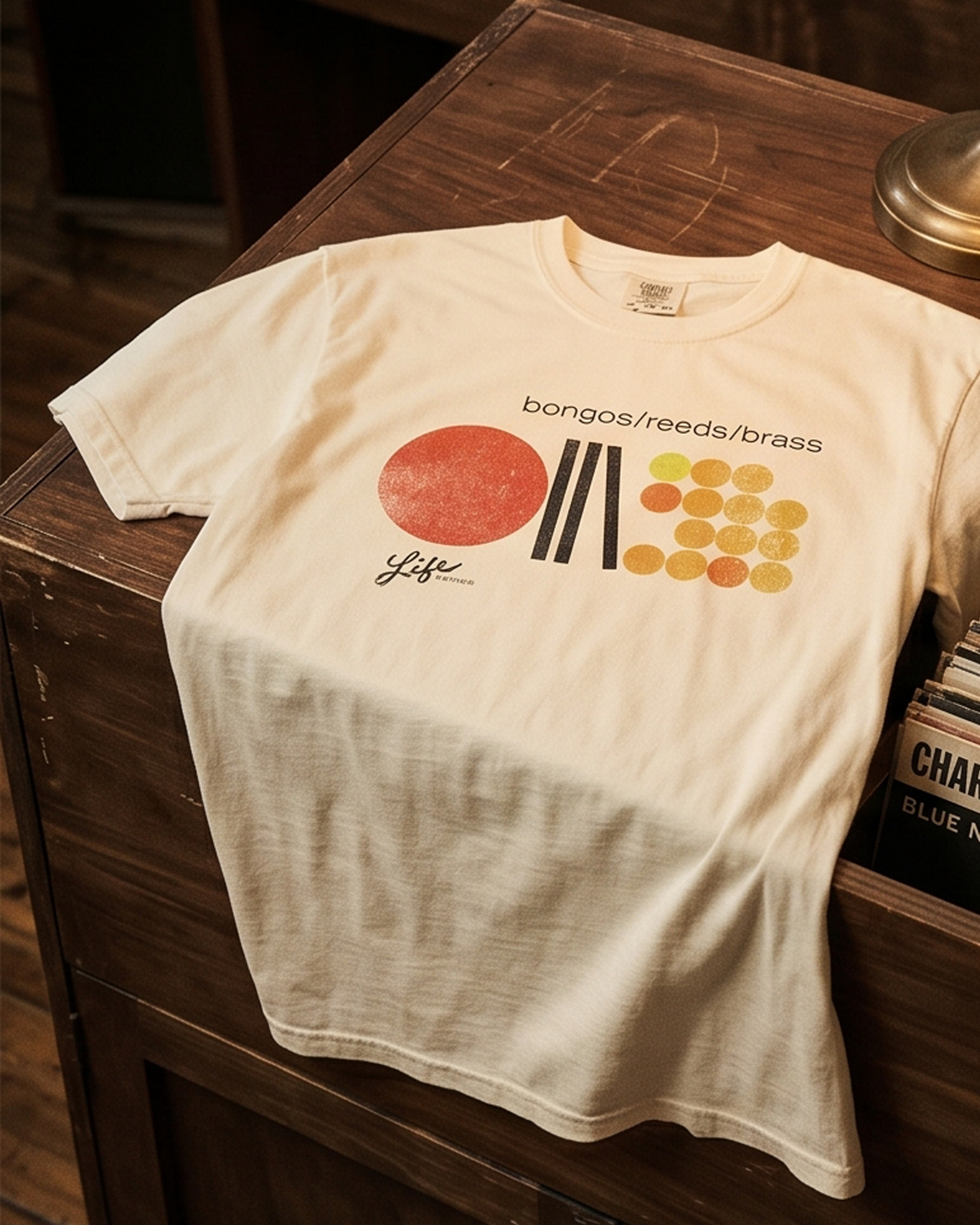 bongos / reeds / brass Distressed Unisex garment-dyed heavyweight t-shirt