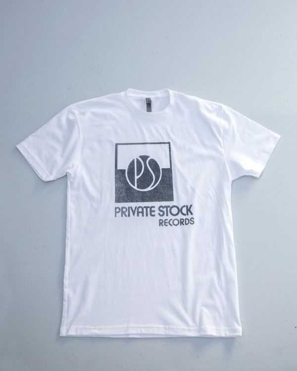 Private Stock Records Oversized Logo Vintage Distressed Fitted Men's Short Sleeve T-shirt