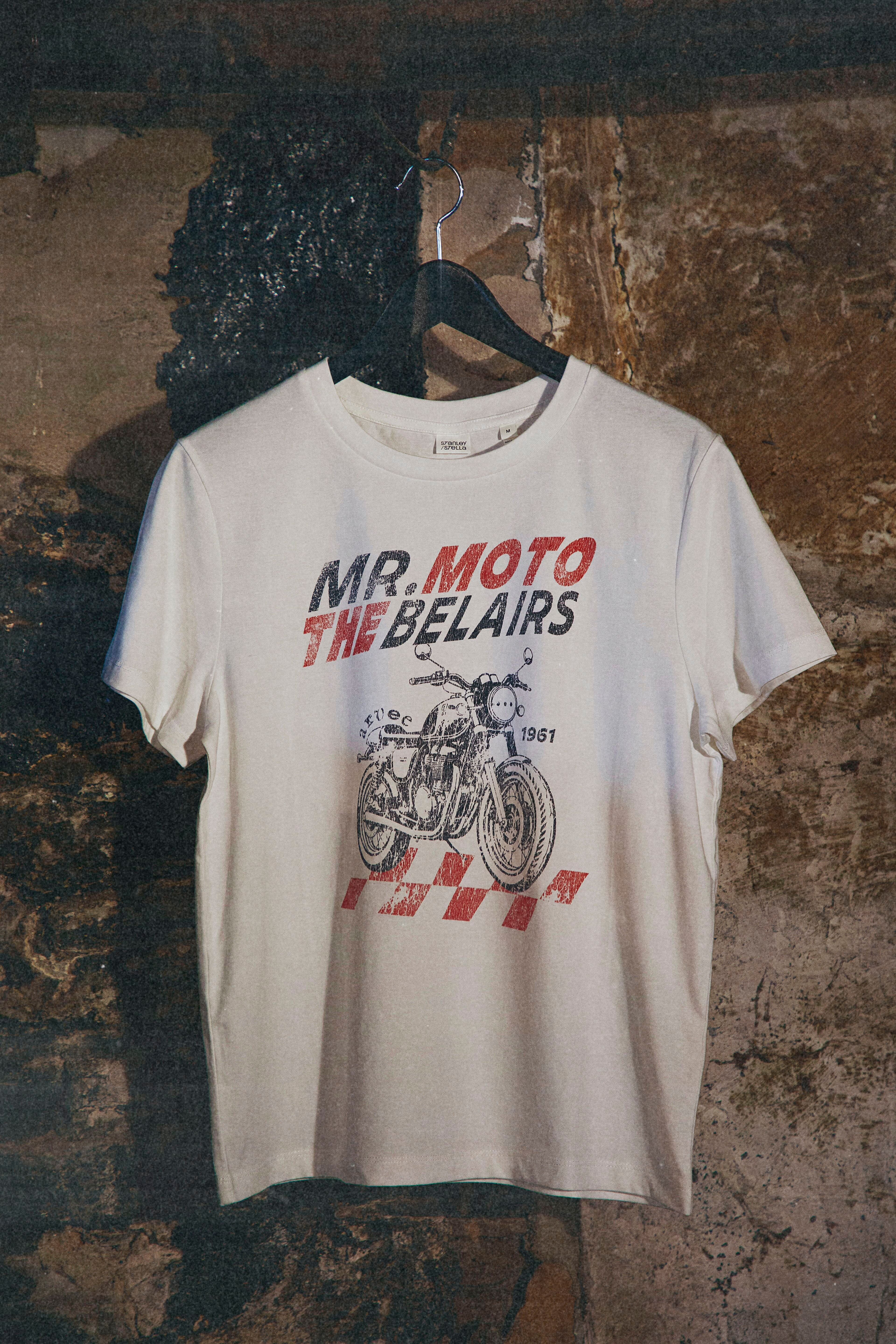 Mr. Moto - The Belairs Women’s distressed organic ribbed neck t-shirt