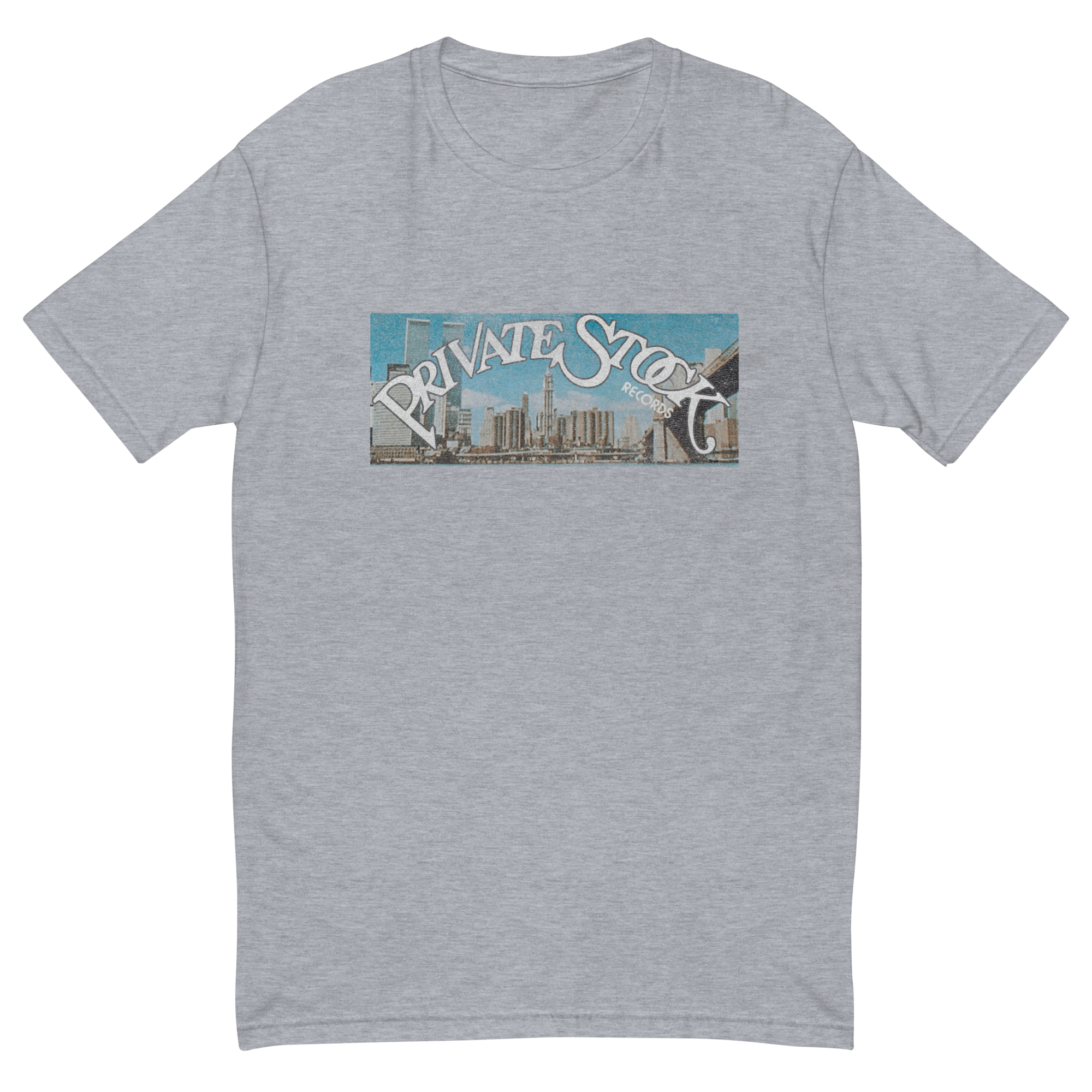 NYC - Private Stock Records Vintage Distressed Fitted Men's Short Sleeve T-shirt