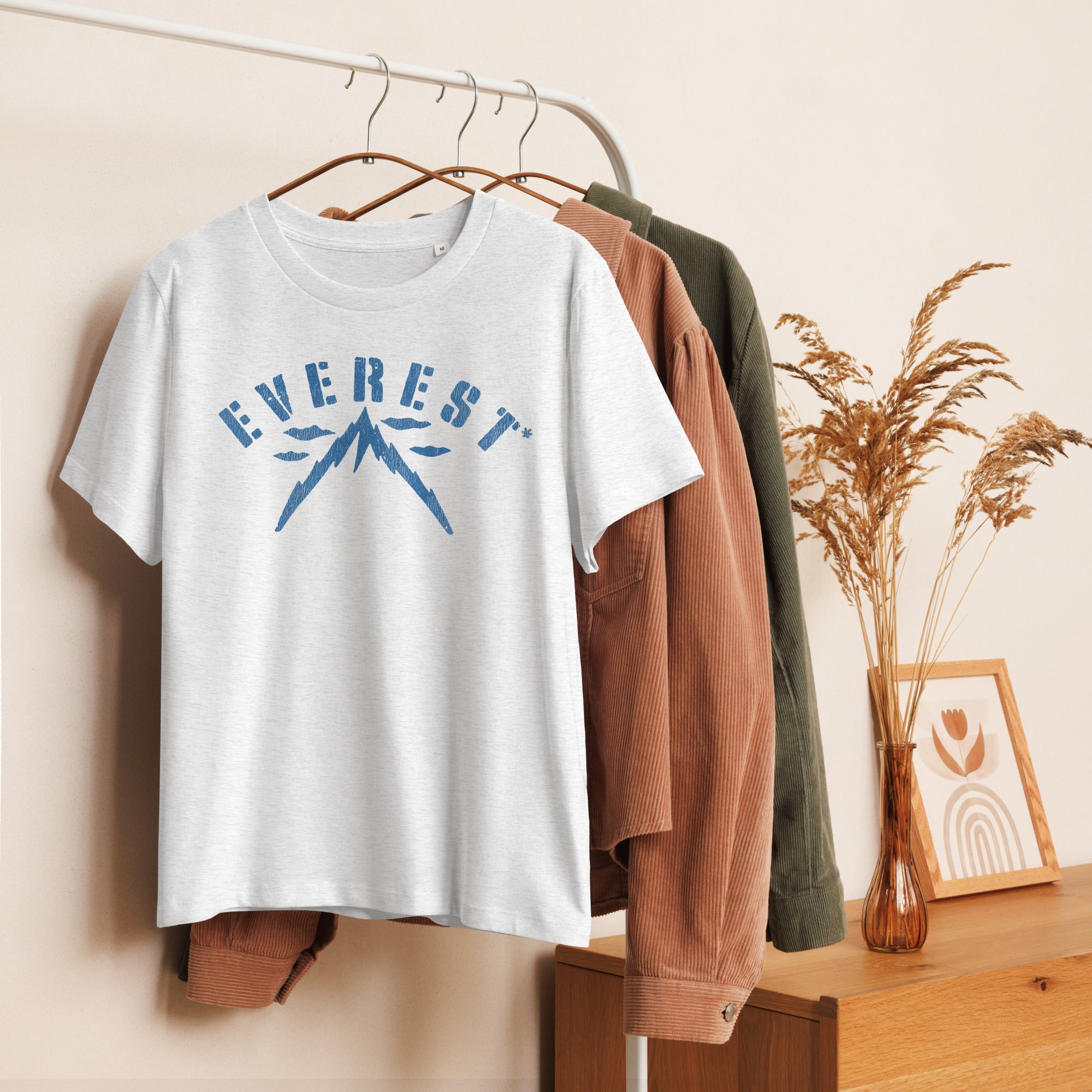 Everest Records Blue Distressed Logo Women’s organic ribbed neck t-shirt