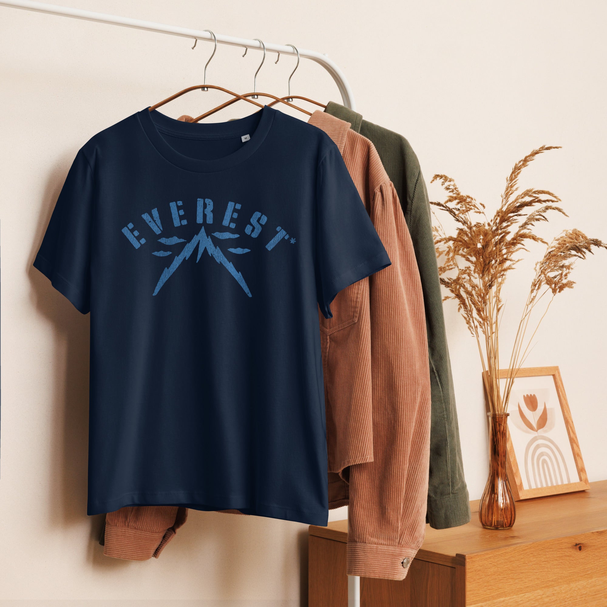 Everest Records Blue Distressed Logo Women’s organic ribbed neck t-shirt