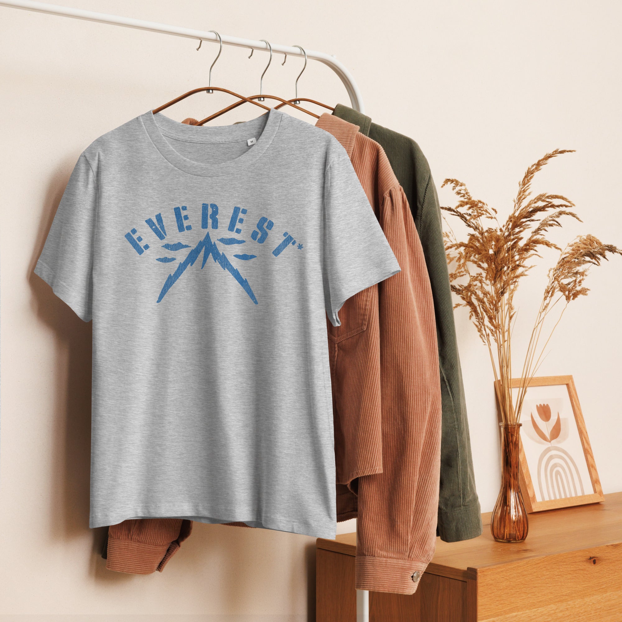 Everest Records Blue Distressed Logo Women’s organic ribbed neck t-shirt