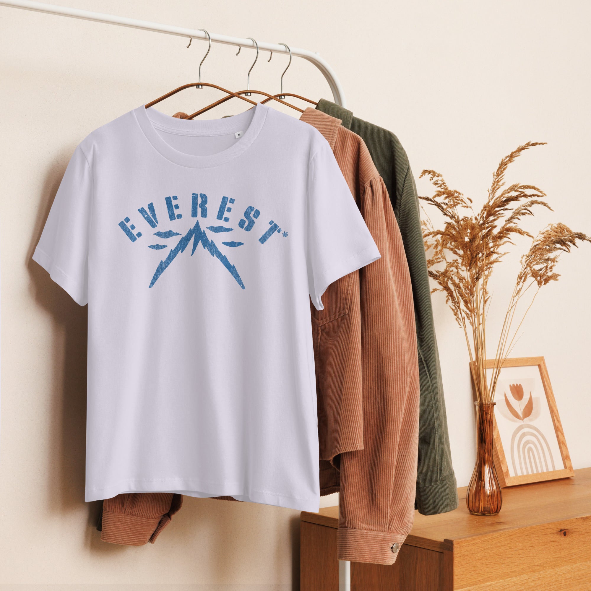 Everest Records Blue Distressed Logo Women’s organic ribbed neck t-shirt