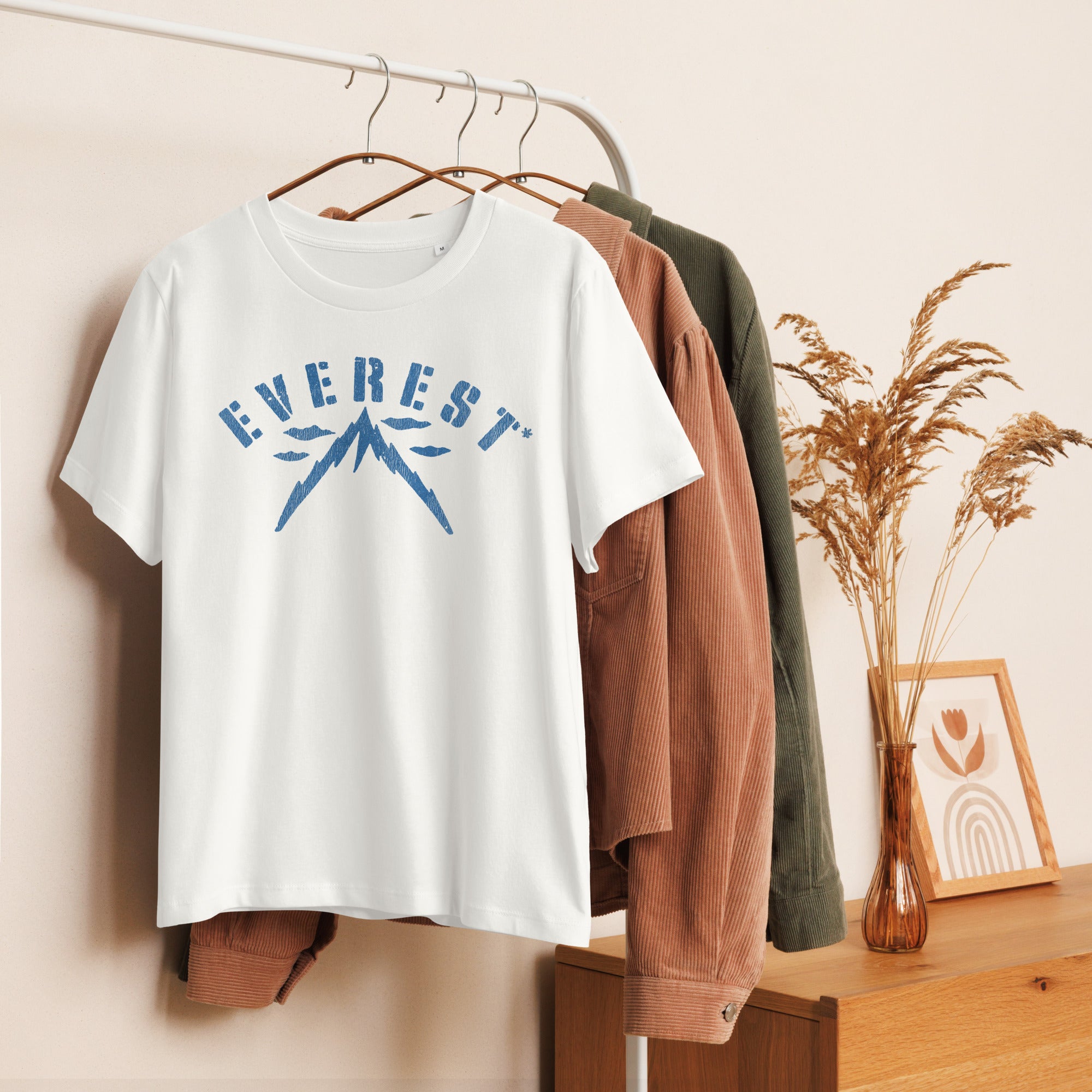 Everest Records Blue Distressed Logo Women’s organic ribbed neck t-shirt